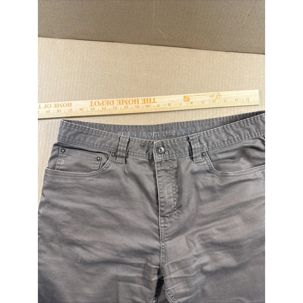 Prana Jeans Men's 36x34 Gray Slim Fit Straight Stretch Casual Outdoor